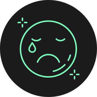 üzgün emoji emoticon vektör çizimi tasarımı