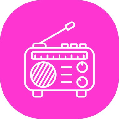 Radyo. Web simgesi basit illüstrasyon