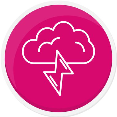 Fırtına Bulutu simgesi gri arkaplanda izole edilmiş modayı izledi.