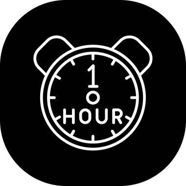 Satır tasarımında alarm saat vektör simgesi