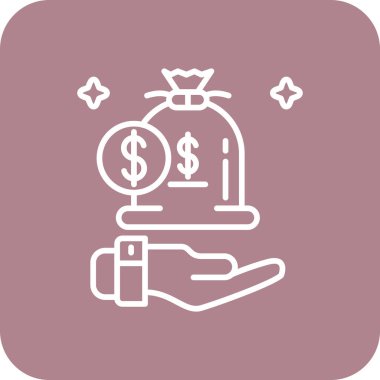 Para çantası simgesinin vektör illüstrasyonu