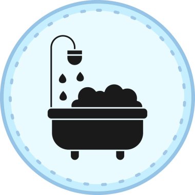 Küvet web simgesi, beyaz arkaplanda izole edilmiş basit vektör illüstrasyonu