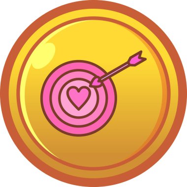 aşk hedef simgesi, çizgi film biçimi