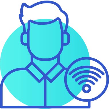 Man wifi internet simgesi - özet biçimi