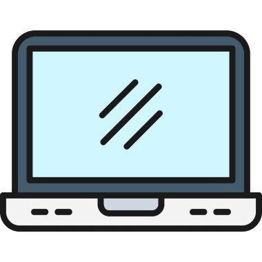 Bilgisayar simgesi. Web için dizüstü bilgisayar vektör simgelerinin özet çizimi