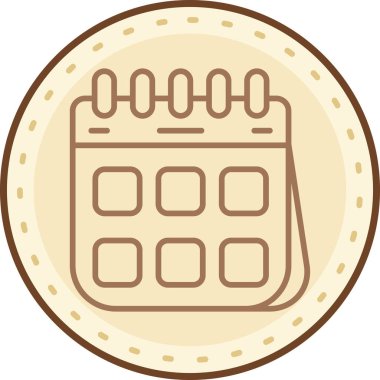 Bir takvim simgesinin vektör illüstrasyonu