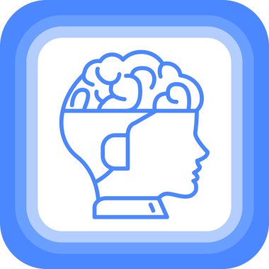 Beyin. Web simgesi basit illüstrasyon