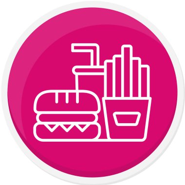 Yiyecek ve içecek ikonu. resimleme