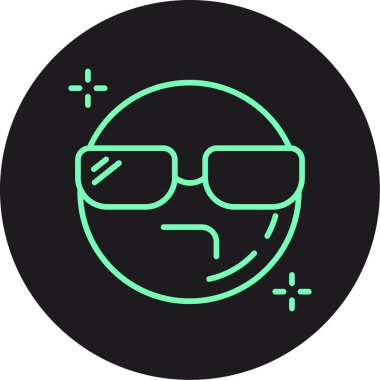 güzel emoji ifade vektör çizgisi simgesi