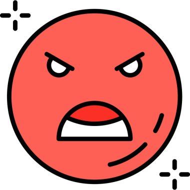 kızgın yüz simgesi - taslak biçiminde