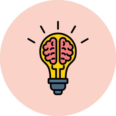 Bir beyin simgesinin vektör çizimi