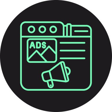 vektör reklam simgesi, vektör illüstrasyonu