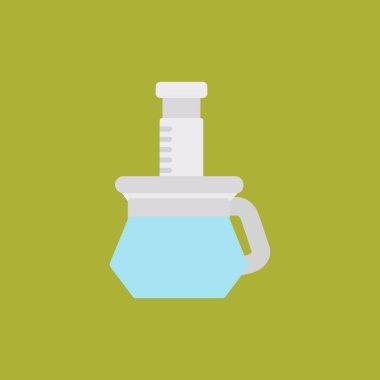 Düz ikonlu kimyasal matara. vektör.