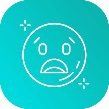 Hüzünlü yüz simgesi mavi arkaplanda izole edildi. Yüz ifadeleri. Renkli taslak konsepti. vektör.