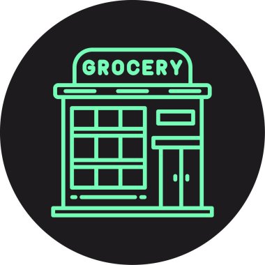 Süpermarket simgesi vektör illüstrasyonu