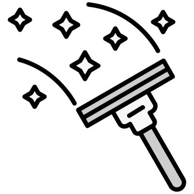 Bir süpürgenin vektör illüstrasyonu