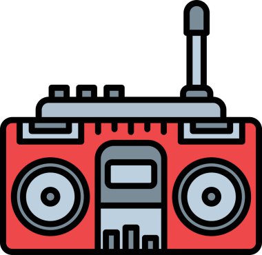 Radyo simgesi, vektör illüstrasyonu