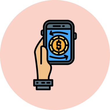 Para sembollü akıllı telefon.