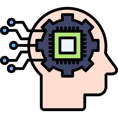 Beyin. Web simgesi basit illüstrasyon