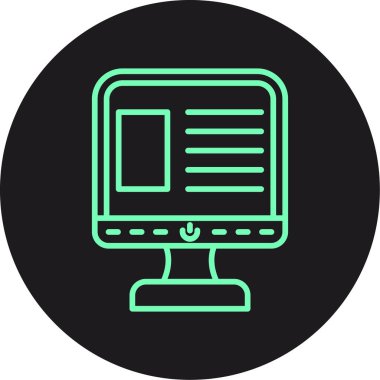 vektör lcd simgesi illüstrasyonu