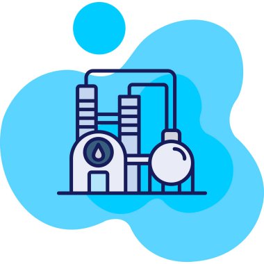 Fabrika sanayi simgesi, vektör illüstrasyonu basit tasarım