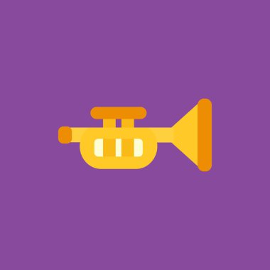 Trompet enstrümanı düz simge, vektör illüstrasyonu
