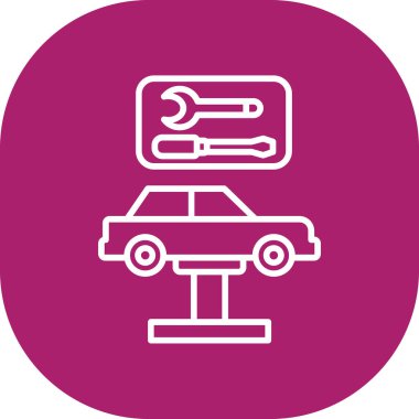 Araba tamir kutsal kişilerin resmi, vektör çizim