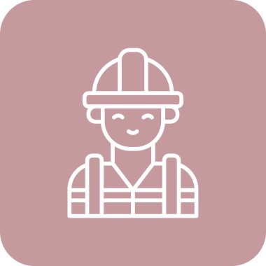 İşçi. Web simgesi basit illüstrasyon