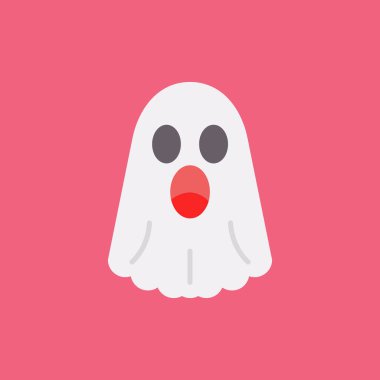 Düz dizaynlı hayalet simgesi.