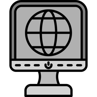 bilgisayar izleme simgesi, vektör illüstrasyonu