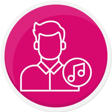 Müzik notası simgesi olan adam, vektör illüstrasyonu