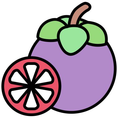 meyve ve kiraz ikonu. Basit tasarım