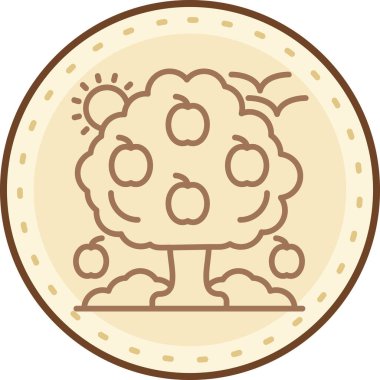 Bir ağaç simgesinin vektör illüstrasyonu