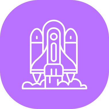 Roket. Web simgesi basit illüstrasyon