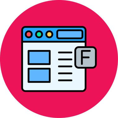 Tarayıcı. Web simgesi basit illüstrasyon