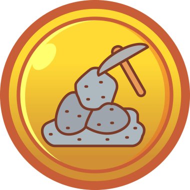 Bozuk para ikonuyla. Web için madeni para vektör simgesi olan bir madeni paranın tasviri