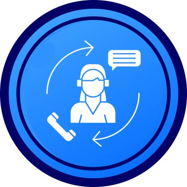 Müşteri desteği simgesi, basit vektör illüstrasyonu