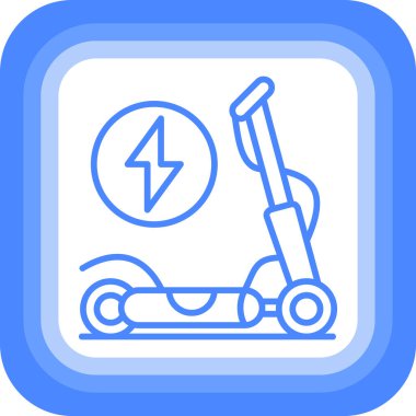 Taslak biçimli elektrikli scooter simgesi