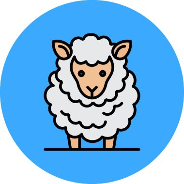 Koyun simgesi, vektör illüstrasyonu