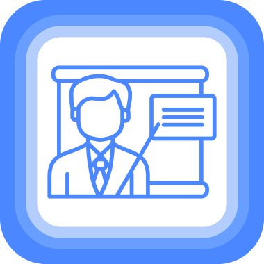 Müdür bey. Web simgesi basit illüstrasyon