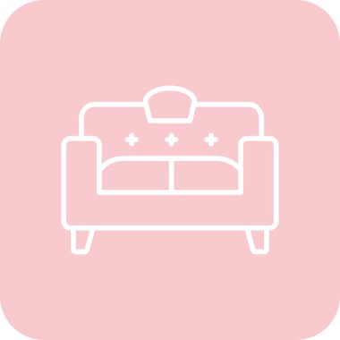 Kanepe. Web simgesi basit illüstrasyon