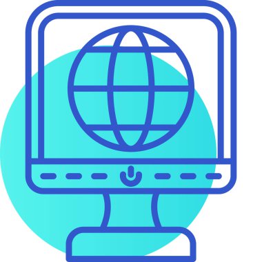 Doldurulmuş ana hatlar biçiminde genel internet ağ simgesi