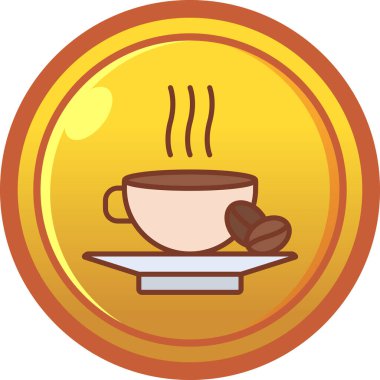 Kahve fincanı simgesi, basit vektör çizimi