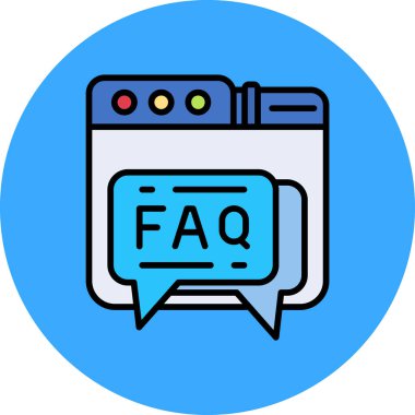soru ve faq simgesi vektör çizimi