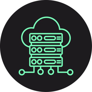 bulut hesaplama simgesi, vektör illüstrasyonu