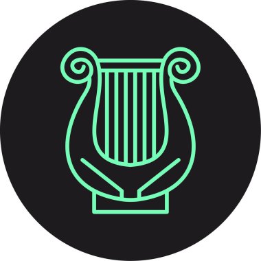 Yeşil ve siyah simgenin vektör illüstrasyonu