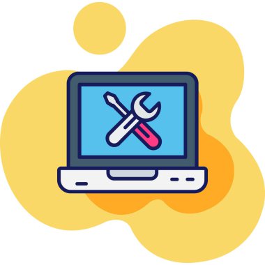 Dizüstü bilgisayar simgesi vektör çizimi