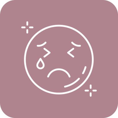 Üzgün surat. vektör simgesi illüstrasyonu, tasarım