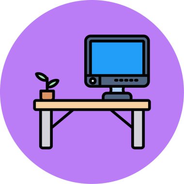 Bir bilgisayar simgesinin vektör illüstrasyonu