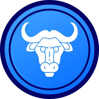 Moda tarzında izole edilmiş hayvan boğa simgesi